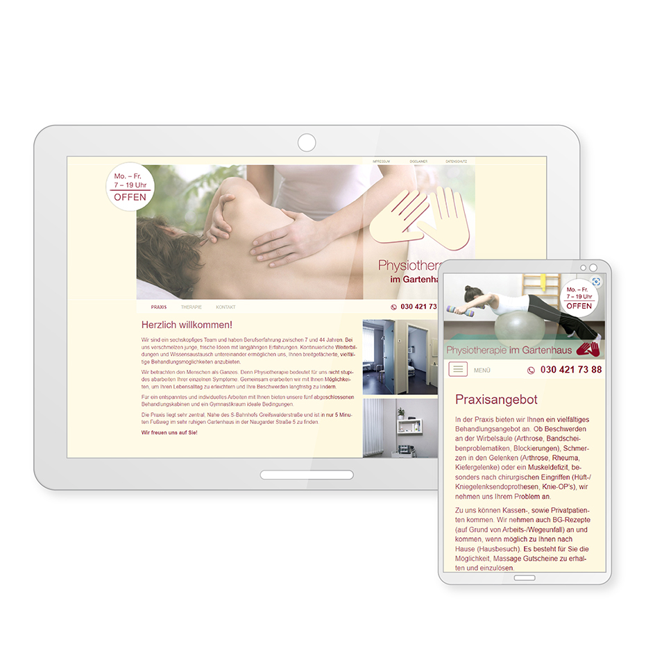Website Physiotherapie